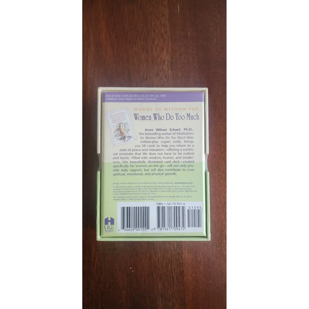 Words of Wisdom for Women Who Do Too Much Anne Wilson Schaef‎ A 50 Card Deck